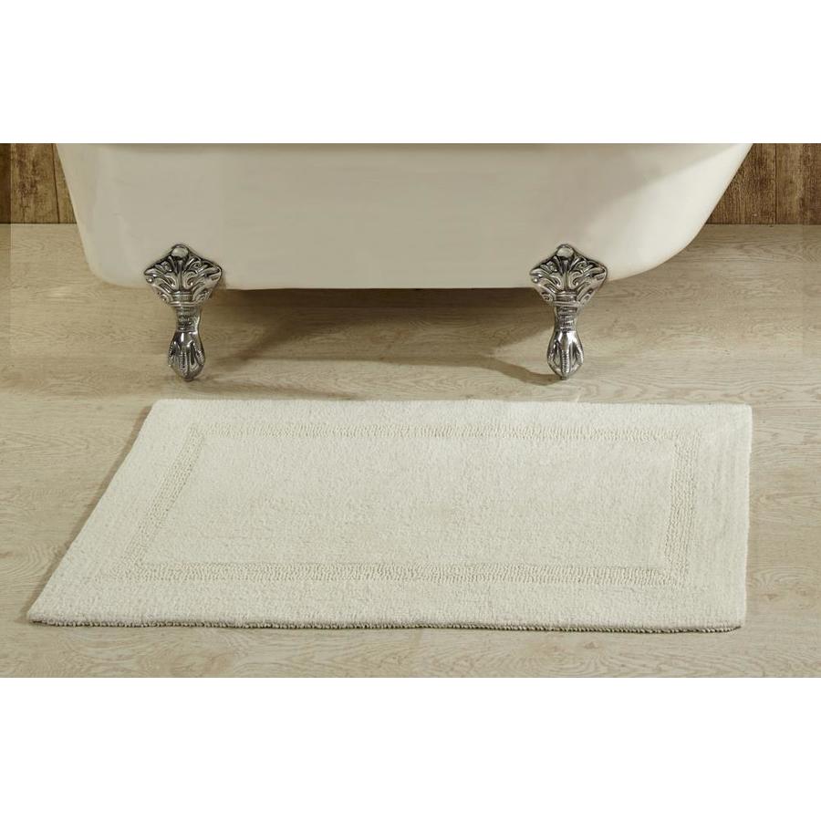 Better Trends Lux Collection Bath Rug 40-in x 24-in Ivory Cotton Bath Rug in White | BALU2440IV