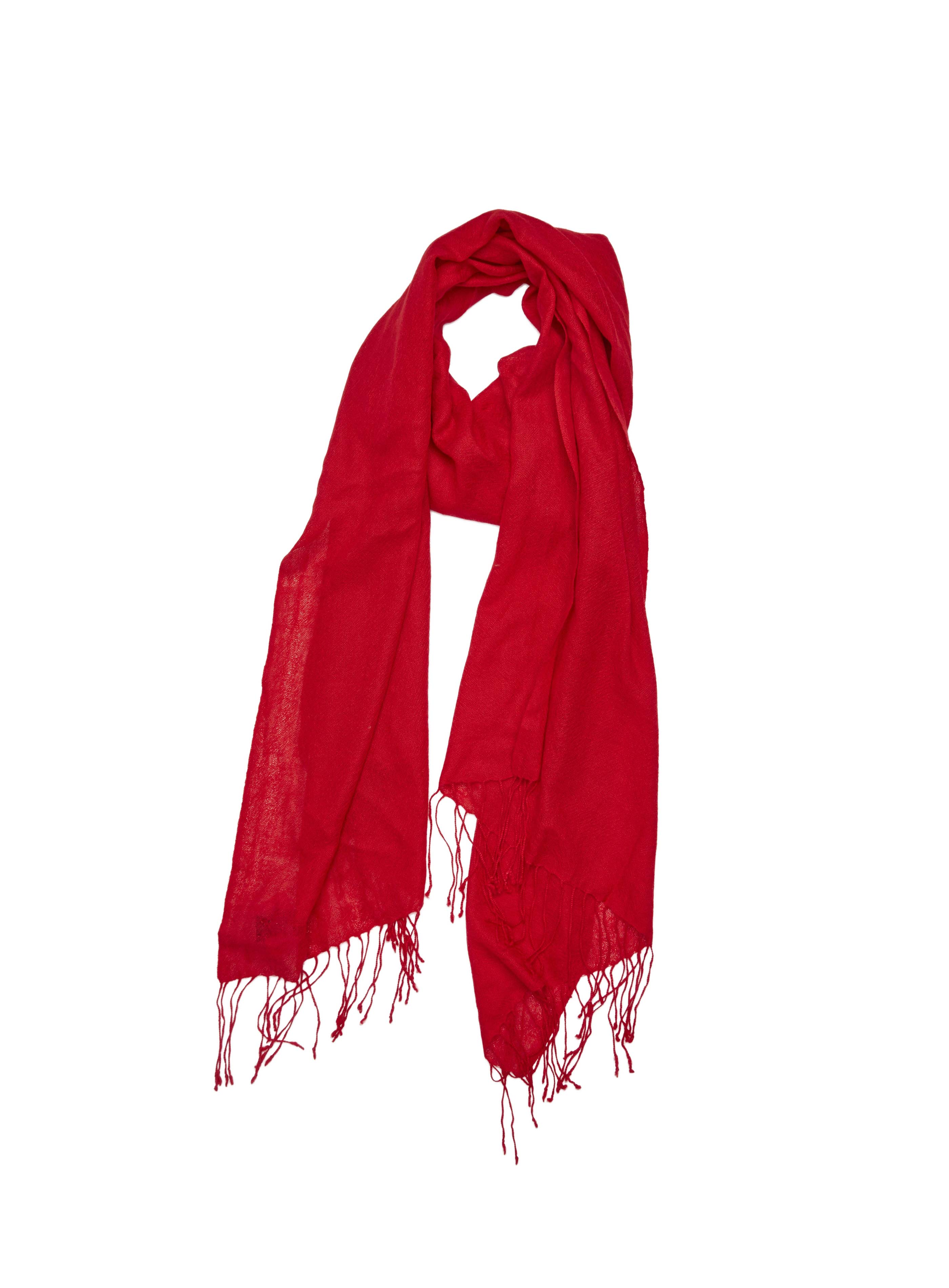 Waffle Weave Pashmina Shawl (Crimson)