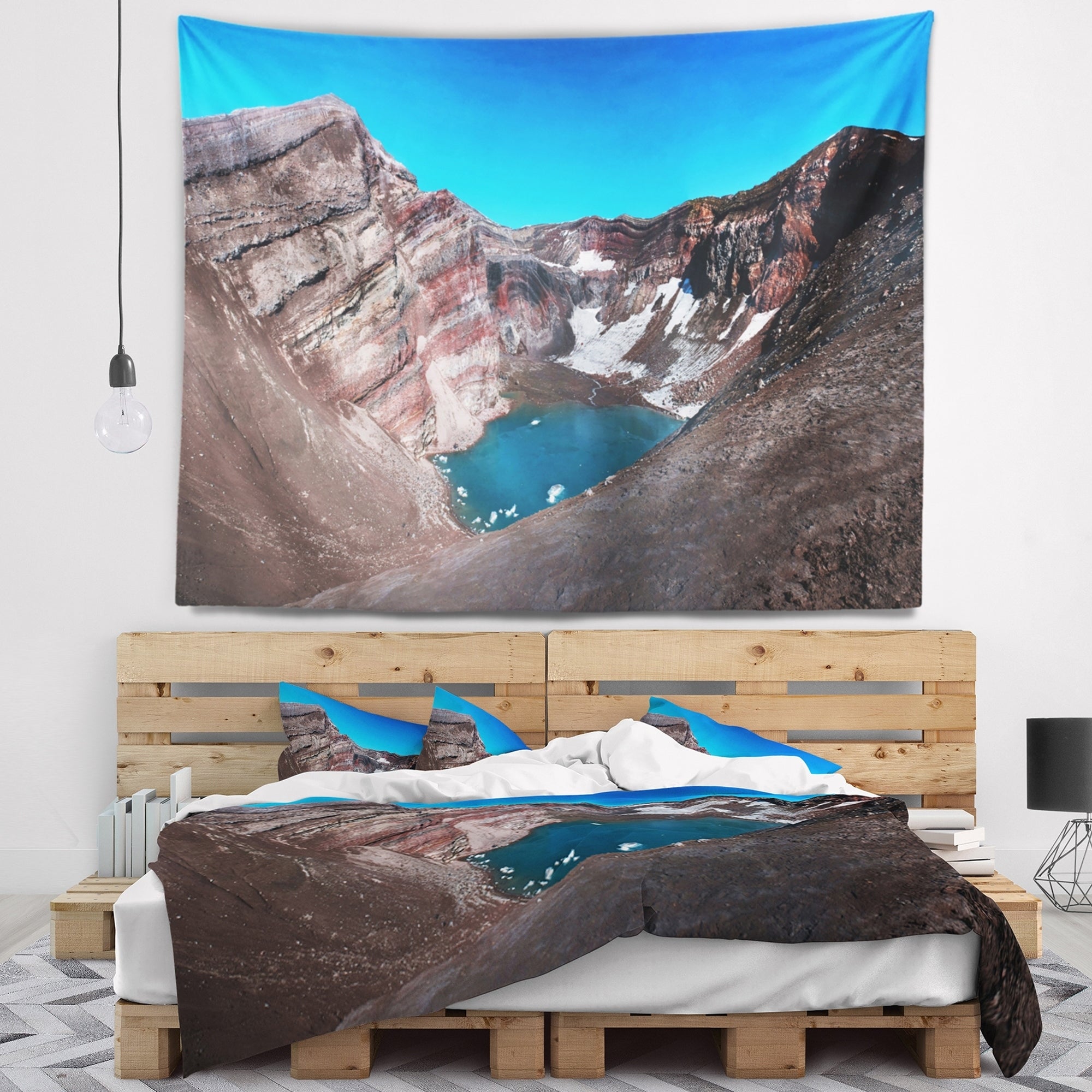 Designart 'Volcano Kamchatka Panorama' Landscape Wall Tapestry