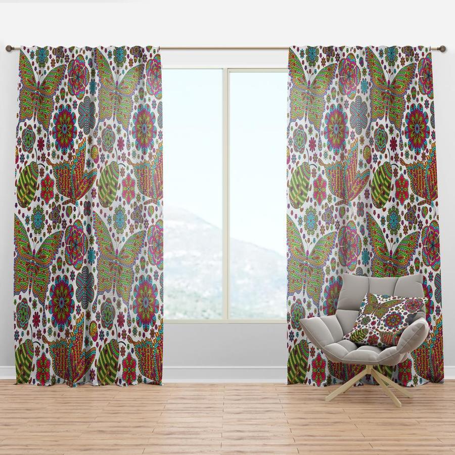 Designart 95-in Green Faux Linen Room Darkening Thermal Lined Rod Pocket Single Curtain Panel Polyester | CTN19005-52-95