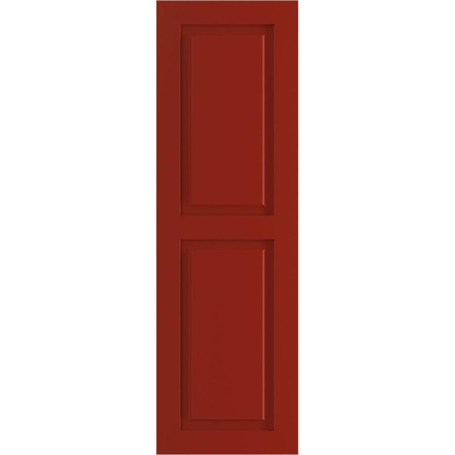 Ekena Millwork 15-in W x 60-in H True Fit PVC Two Equal Raised Panel Shutters, Fire Red (Per Pair - Hardware Not Included) | TFP101RPF15X060BR