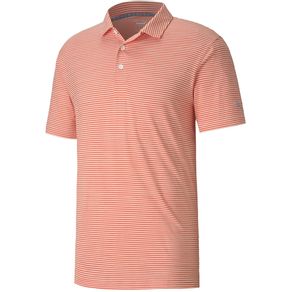 Puma Men\'s Cloudspun Caddie Stripe Polo 4003571-Pureed Pumpkin Heather  Size 3xl, pureed pumpkin heather