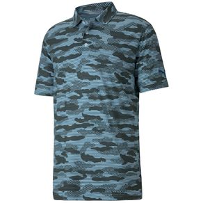 Puma Men\'s Cloudspun Camo Polo 4003764-Digi Blue  Size sm, digi blue