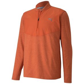 Puma Men\'s Cloudspun Stlth 1/4 Zip Pullover 4004077-Pureed Pumpkin Heather  Size md, pureed pumpkin heather