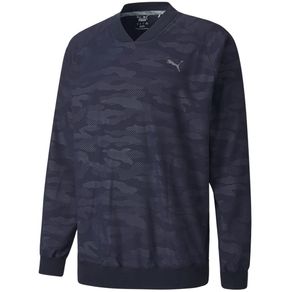 Puma Men\'s Camo Long Sleeve Windshirt 4004150-Peacoat  Size lg, peacoat