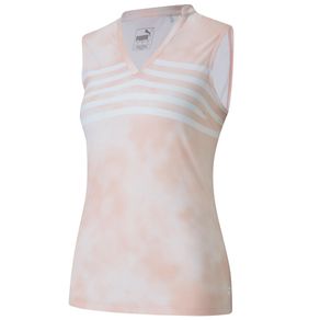 Puma Women\'s Tie Dye Sleeveless Polo 4005073-Peachskin  Size sm, peachskin