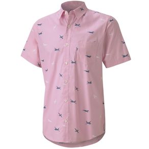 Puma Men\'s Citation Print Woven Polo 4005707-Pale Pink  Size lg, pale pink