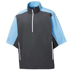 FootJoy Men\'s Short Sleeve Sport Windshirt 4013806-Charcoal/Light Blue  Size xl, charcoal/light blue