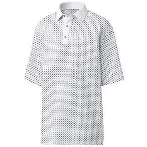 FootJoy Men\'s Lisle Mini Paisley Polo 4015344-White  Size lg, white