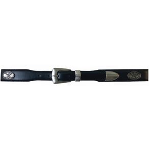 Pinseeker Men\'s  Size 32MM Tapered Leather Belt with Conchos 4016555-Black  Size 32, black