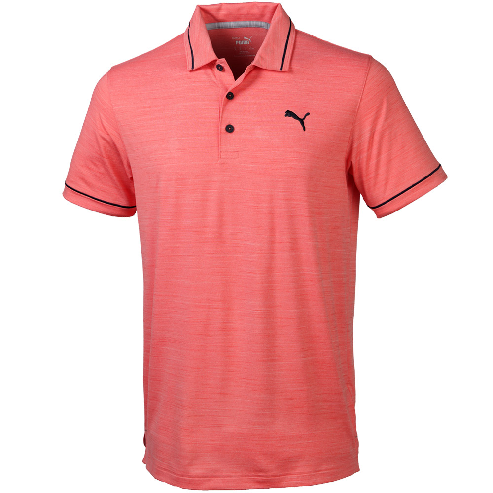 Puma Men\'s Cloudspun Monarch Polo  Size SM, Pink Lady Heather/Quiet Shade