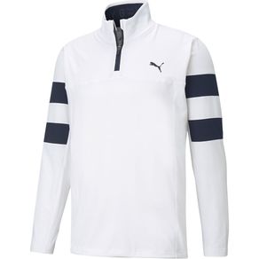 Puma Men\'s Torreyana 1/4 Zip Pullover 4018844-Bright White/Navy Blazer  Size sm, bright white/navy blazer