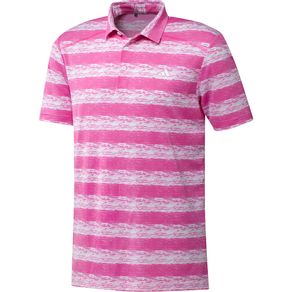 adidas Men\'s Painted Stripe Polo 4020101-Screaming Pink  Size sm, screaming pink