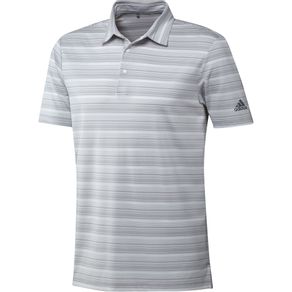 adidas Men\'s Heathered Primegreen Polo 4020305-Gray Three/White  Size xl, gray three/white