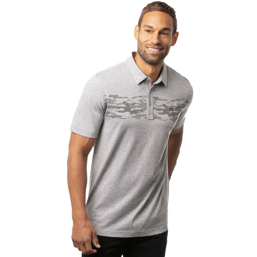 TravisMathew Men\'s Park It Polo  Size XL, Heather Light Gray