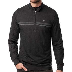 TravisMathew Men\'s Hot Cocoa 1/4 Zip Pullover 4034874-Black/Sharkskin  Size xl, black/sharkskin