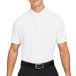 Nike Men\'s Dri-FIT Player Printed Golf Polo 4035579-White/Brushed Silver  Size lg, white/brushed silver
