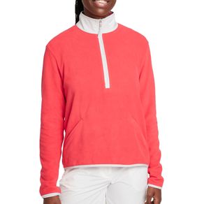 Nike Women\'s Therma-FIT Victory Long-Sleeve 1/2-Zip Golf Top 4036372-Fusion Red/Photon Dust  Size lg, fusion red/photon dust