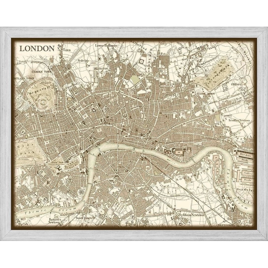 Easy Art Prints Vision Studio's 'Sepia Map of London' Premium Canvas Art