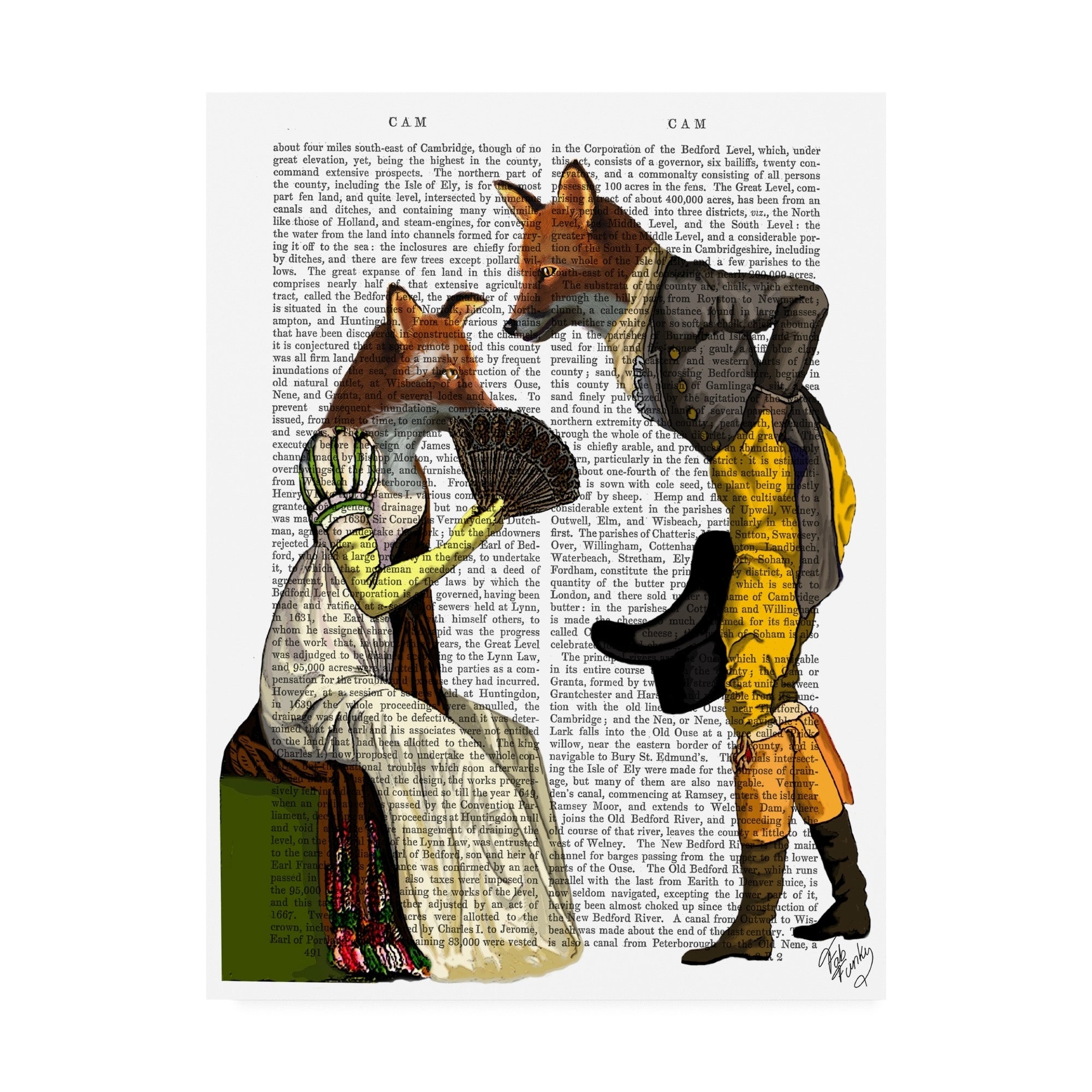 Fab Funky Foxes Courting Canvas Art