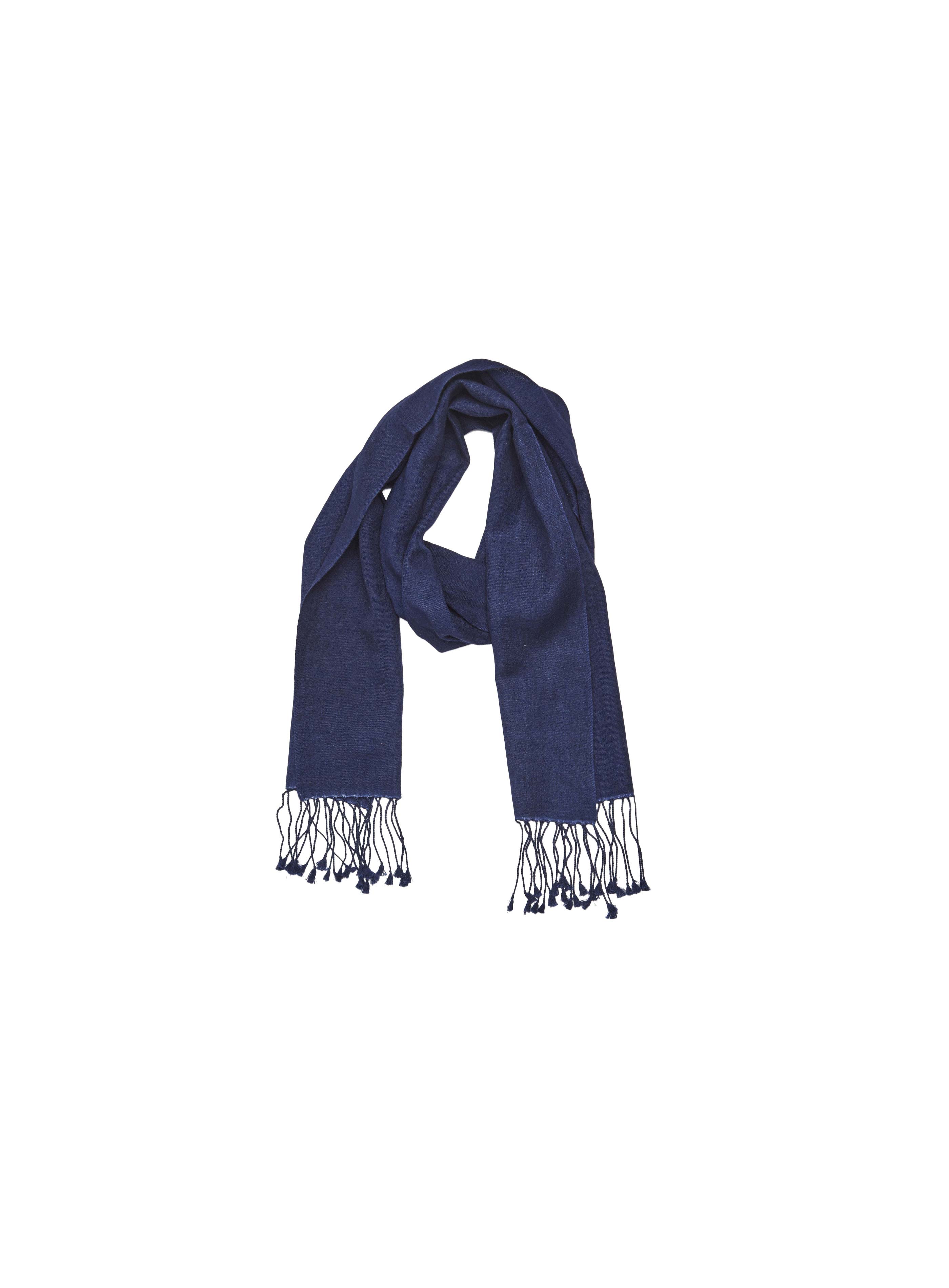 Pashmina and Silk Scarf (Navy)