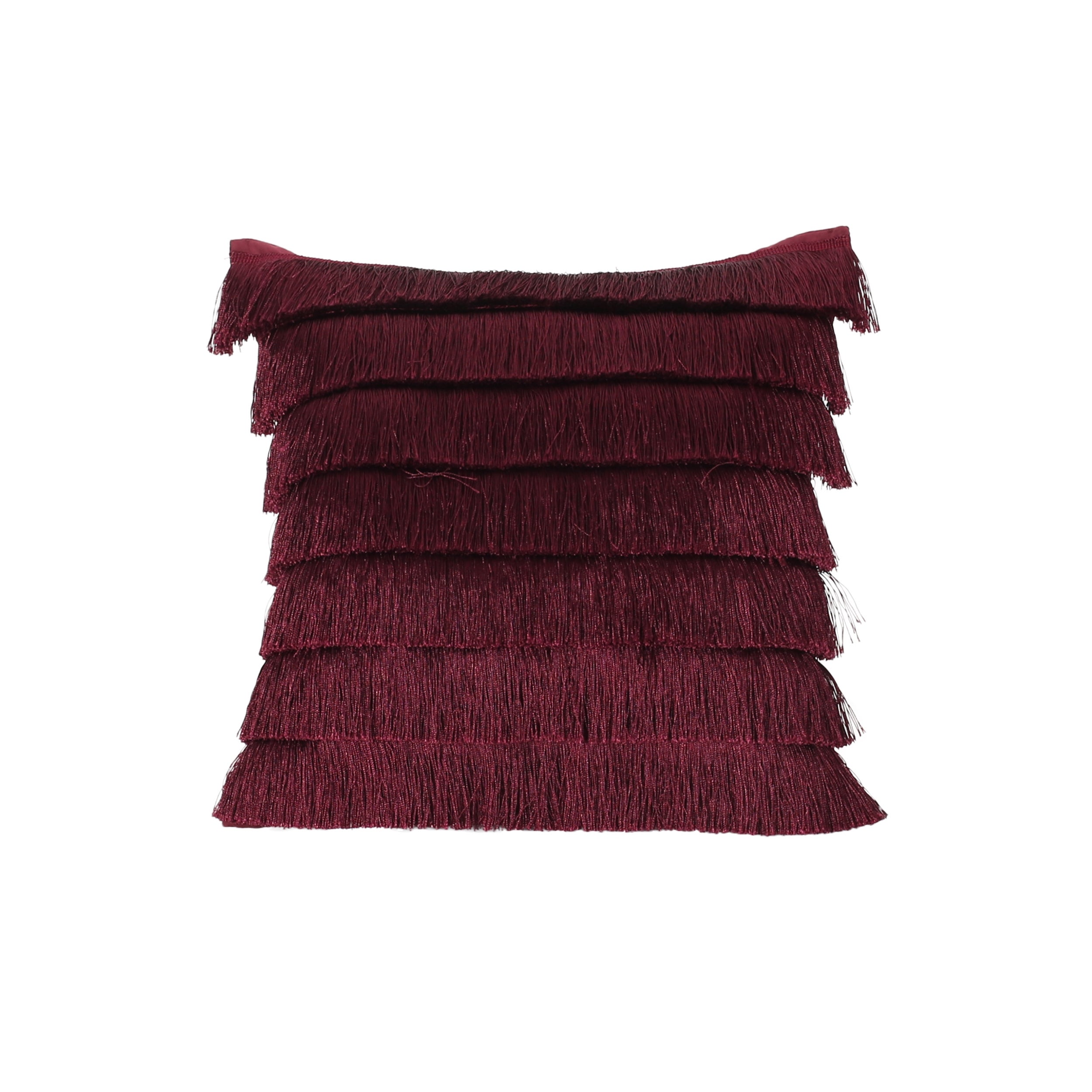 Bantry Glam Fabric Square Pillow Cover with Fringes by Christopher Knight Home