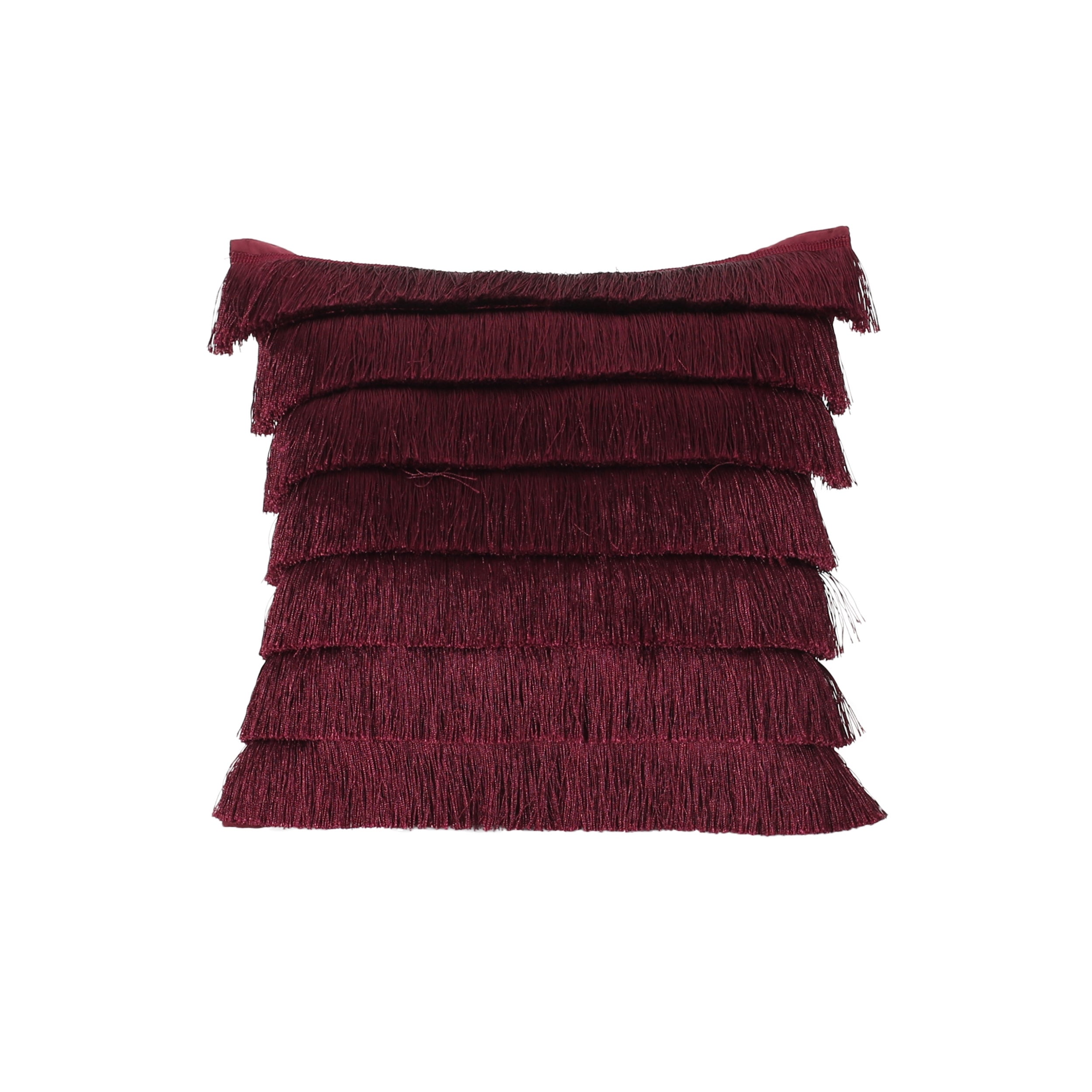 Bantry Glam Fabric Square Pillow Cover with Fringes by Christopher Knight Home