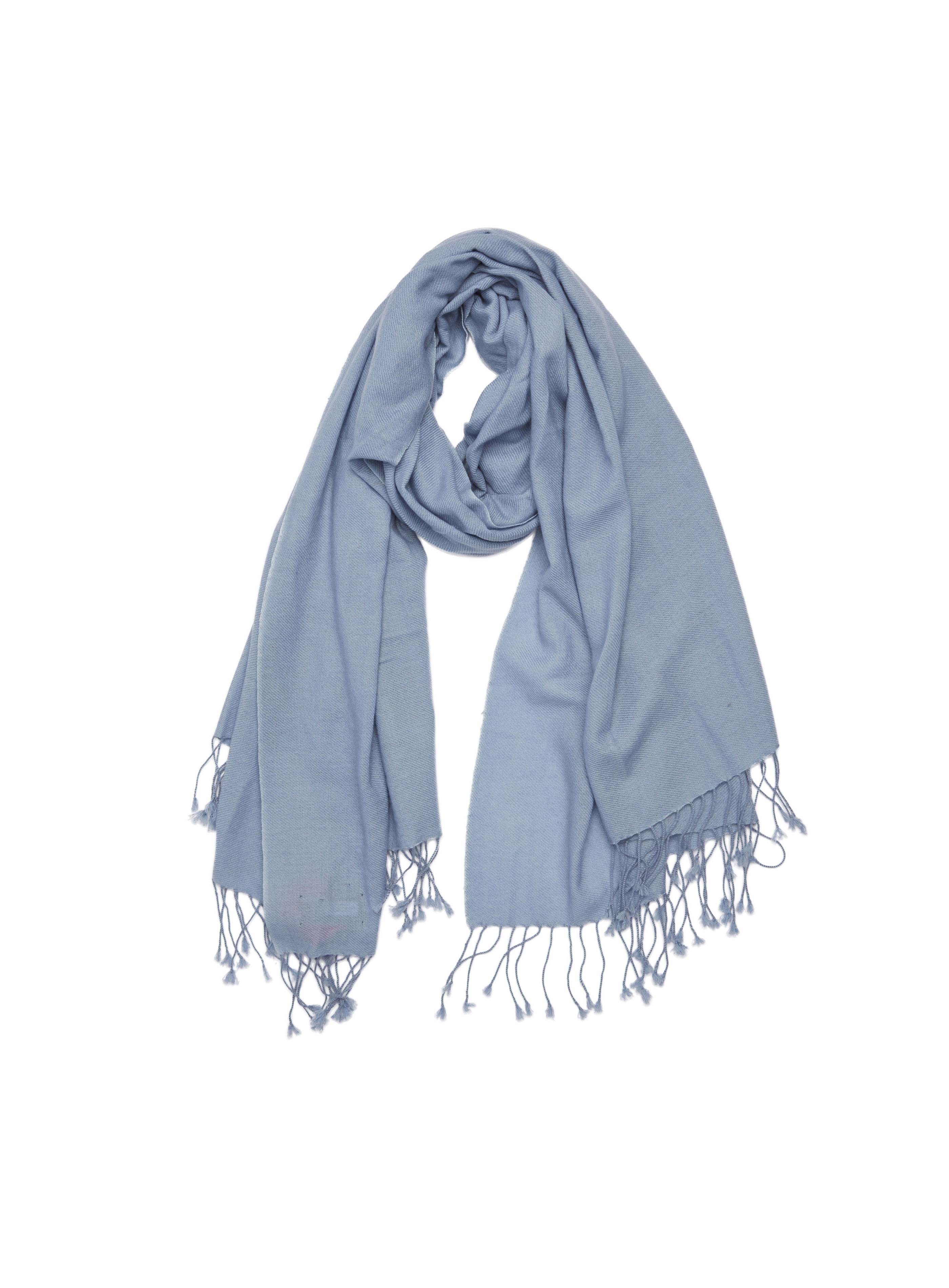 Pashmina and Silk Scarf (Silver Blue)
