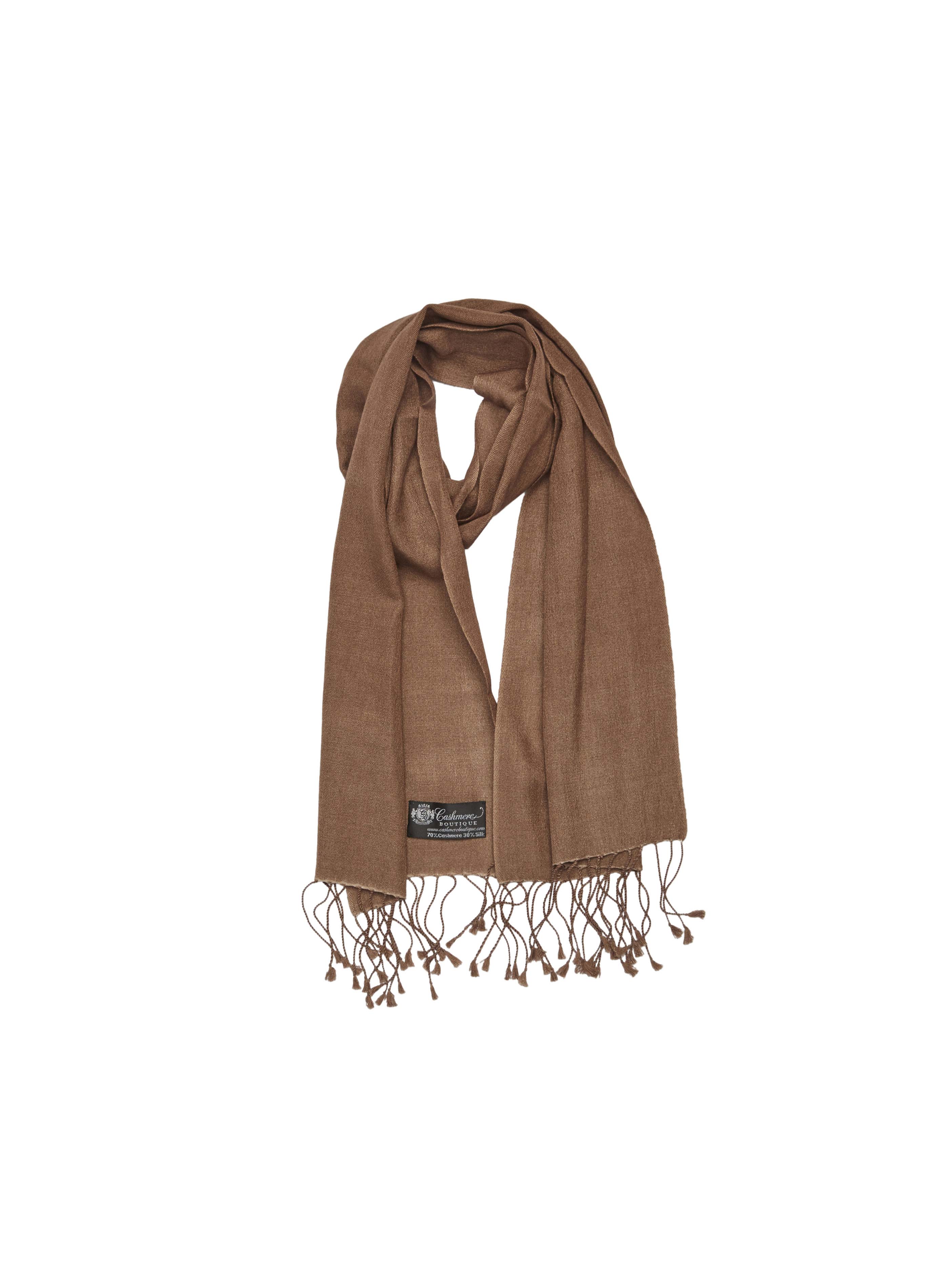 Pashmina and Silk Scarf (Mocha)