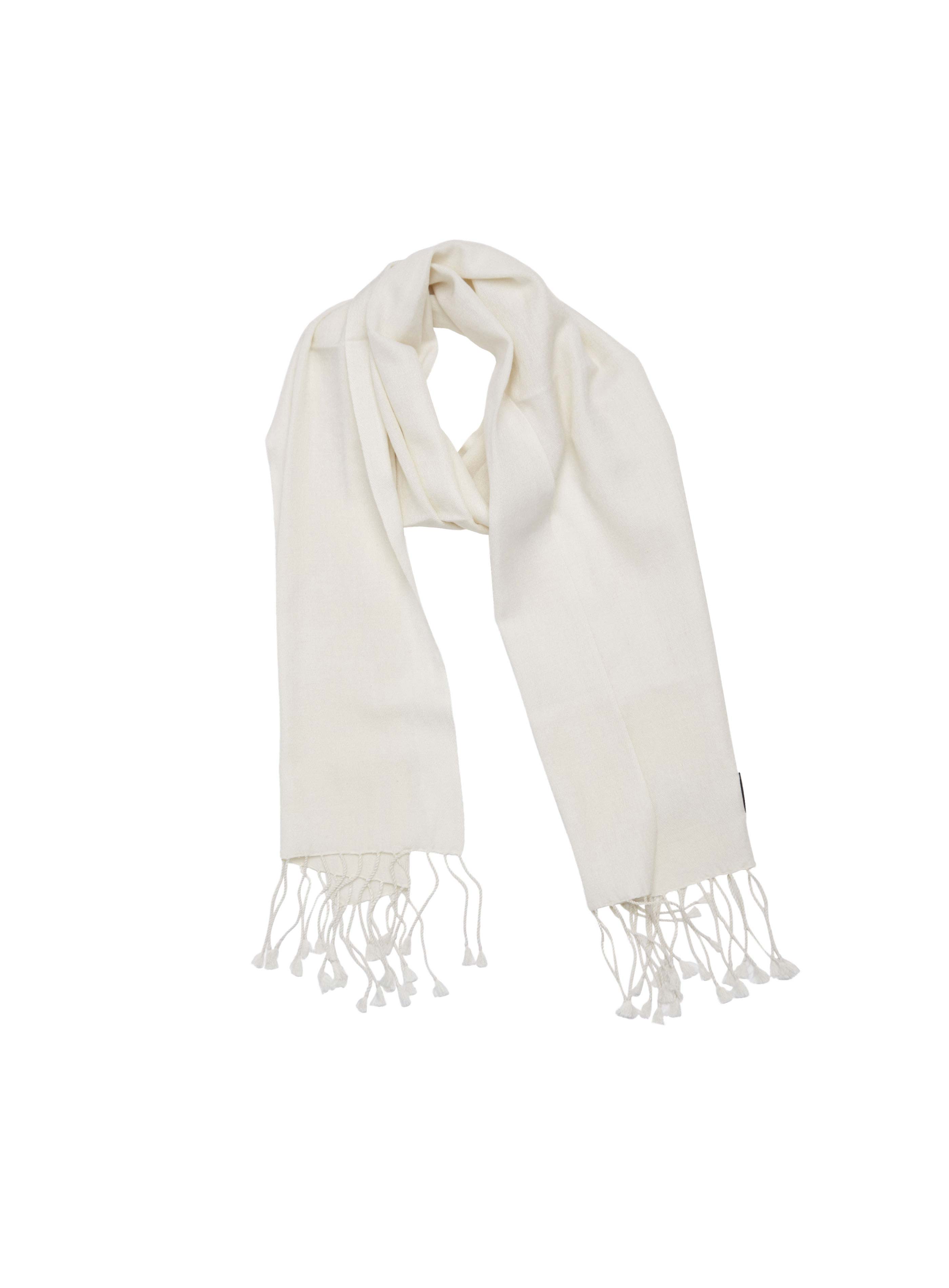 Pashmina and Silk Scarf (White)