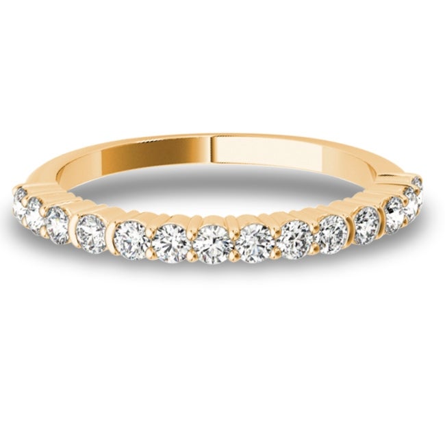 Lucid Styles 14K Gold 0.42 CT Round Cut Prong Set Diamond Anniversary Band