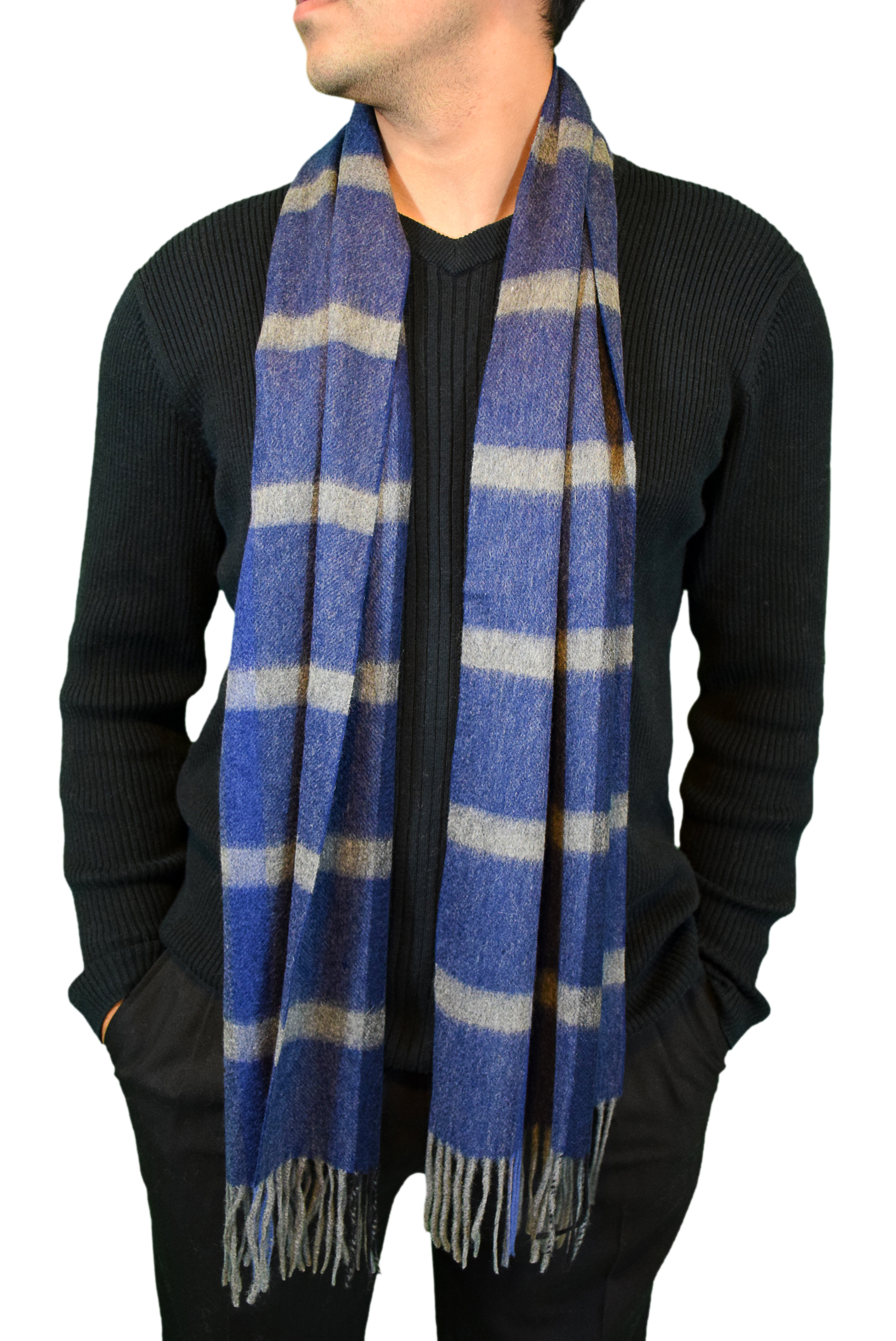 Pure Cashmere Check Scarf