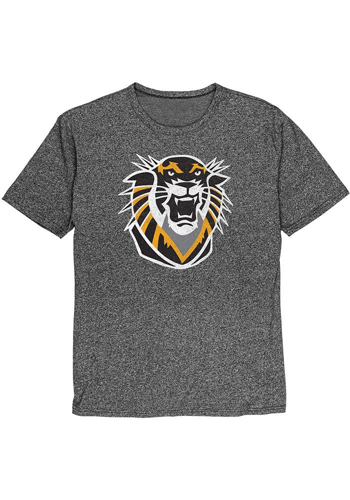 Fort Hays State Tigers Black Mock Twist Short Sleeve Fashion T Shirt, Black, 50% COTTON/ 50% POLYESTER, Size M
