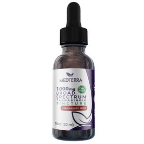 Medterra Broad Spectrum Cannabinoid Strawberry Tincture - 1,000MG 6002196- Size 1 oz