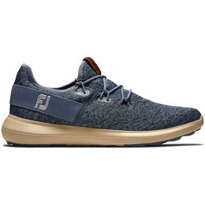 FootJoy Men\'s Coastal Flex Spikeless Golf Shoes 6003627-Blue/Black/Tan  Size 10 W, blue/black/tan