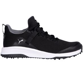 Puma Juniors\' Grip Fusion Evo Spikeless Golf Shoes 6004666-Puma Black/Puma Black  Size 1 M, puma black/puma black