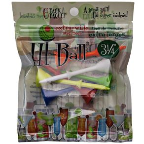 Jef World Of Golf 3 1/4 Hi-Ball Step Tees 6004697-Mix  Size 6 pack, mix