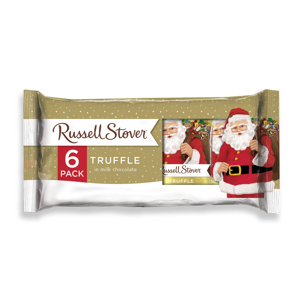 milk chocolate truffle santa 6-pack, 6 oz. bar | chocolates | by russell stover