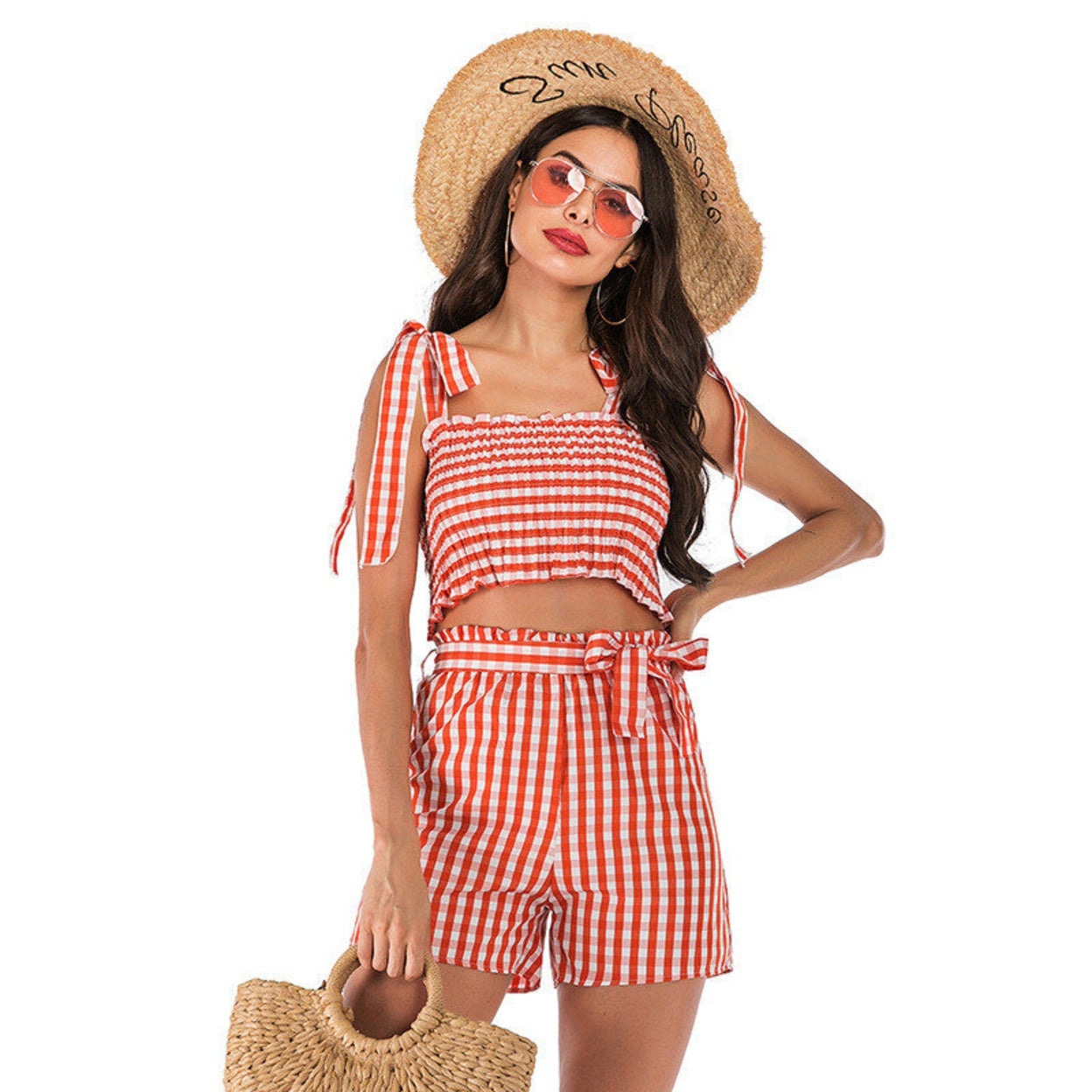 Two-Piece Personalized Home Plaid Bare Vest