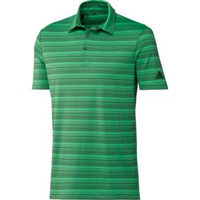 adidas Men\'s Heather Snap Primegreen Polo 7001771-Semi Screaming Green/Black  Size 2xl, semi screaming green/black