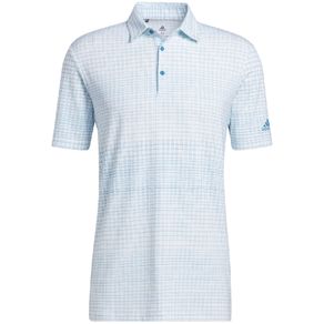 adidas Men\'s Ultimate365 Allover Print Primegreen Polo 7001878-White/Sonic Aqua  Size sm, white/sonic aqua