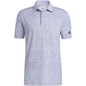adidas Men\'s Ultimate365 Allover Print Primegreen Polo 7001884-Violet Tone/Crew Navy  Size md, violet tone/crew navy