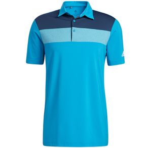 adidas Men\'s Novelty Colorblock Primegreen Polo 7002186-Sonic Aqua  Size lg, sonic aqua