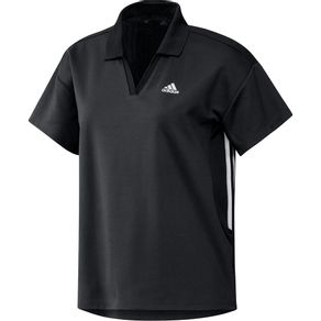 adidas Women\'s 3-Stripes Primegreen Polo 7003029-Black  Size lg, black