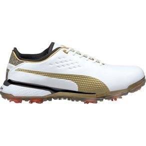 Puma Men\'s LE PTC PROADAPT Delta Gold Golf Shoes 7003852-Puma White/Gold/Puma Black  Size 7.5 M, puma white/gold/puma black