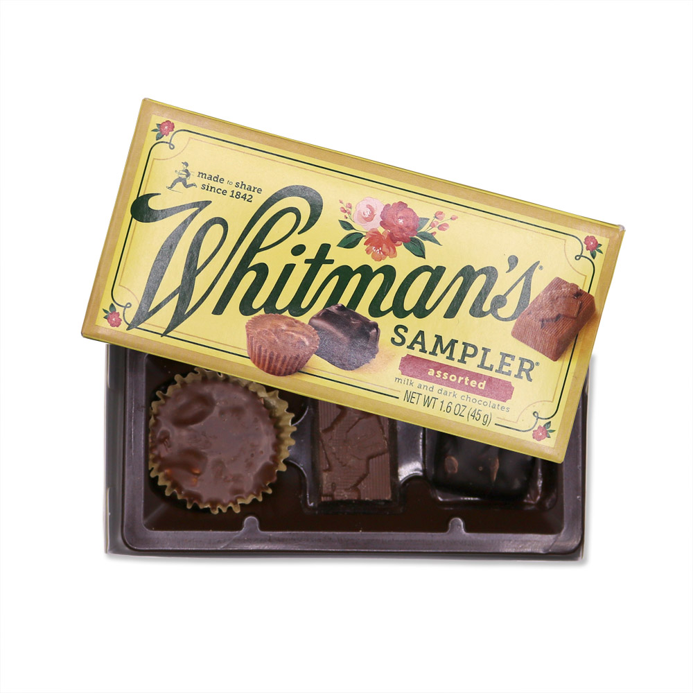 whitman's sampler® assorted chocolates, 1.6 oz. | mixed assorted chocolates | by whitmans