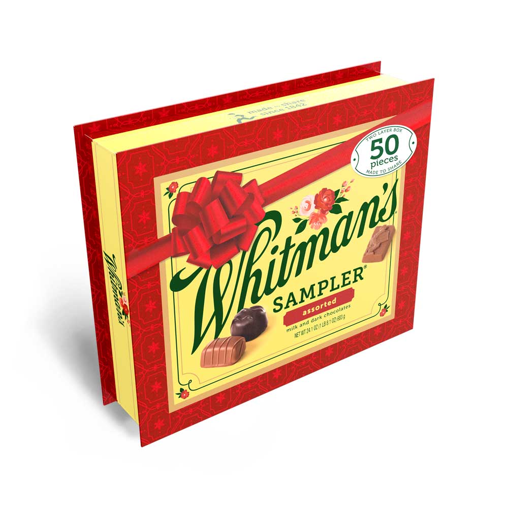 whitman's assorted chocolates holiday sampler, 24.1 oz. | mixed assorted chocolates | by whitmans