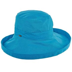 Dorfman-Pacific Cotton Upturn Sun Big Brim Women\'s Hat 917519-Azure  Size one size fits most, azure