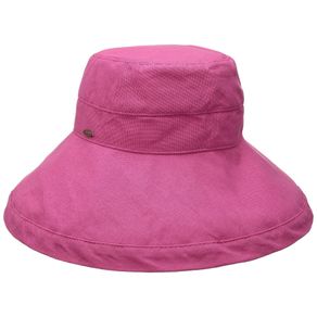 Dorfman-Pacific Cotton Upturn Sun Big Brim Women\'s Hat 917522-Coral/Rose  Size one size fits most, coral/rose