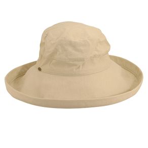 Dorfman-Pacific Cotton Upturn Sun Big Brim Women\'s Hat 917526-Natural  Size one size fits most, natural